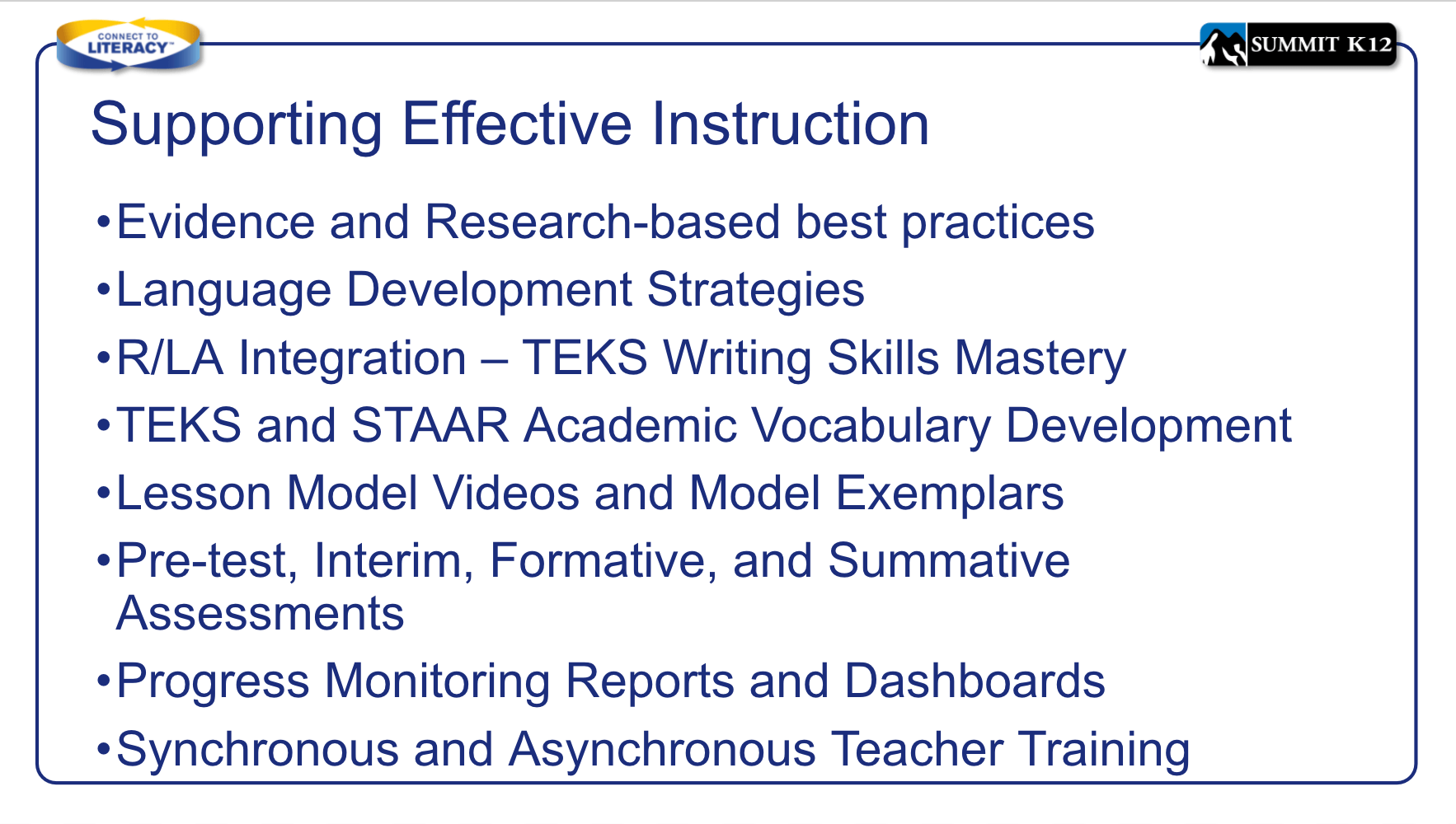 Supporting Effective Instruction