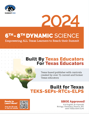 6-8 grade texas adoption science resources