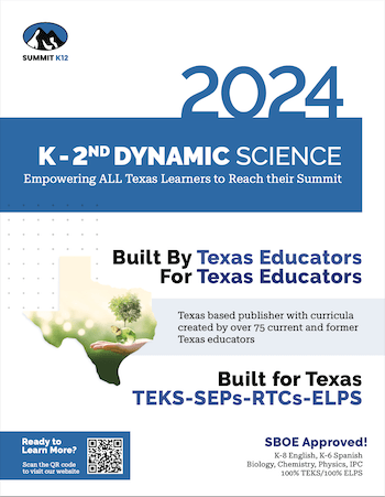 2024 texas science adoption K-2 resources